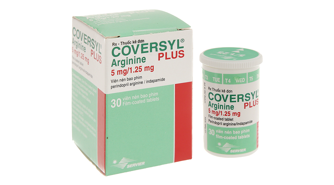 Coversyl Plus 5mg/1.25mg trị tăng huyết áp hộp 30 viên