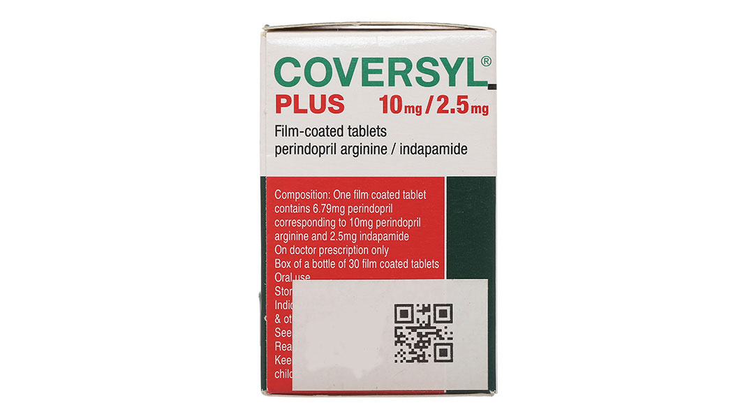 Coversyl Plus 10mg/2.5mg trị tăng huyết áp hộp 30 viên