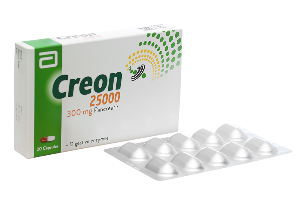 Creon 25000 bổ sung men tiêu hóa (2 vỉ x 10 viên)