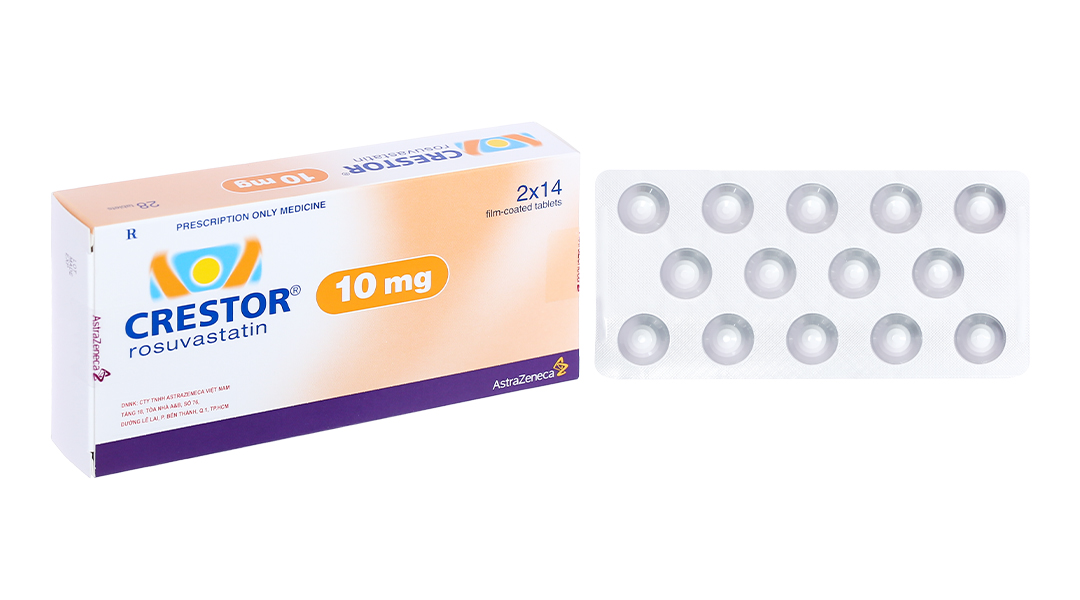 Crestor 10mg trị rối loạn lipid máu (2 vỉ x 14 viên)