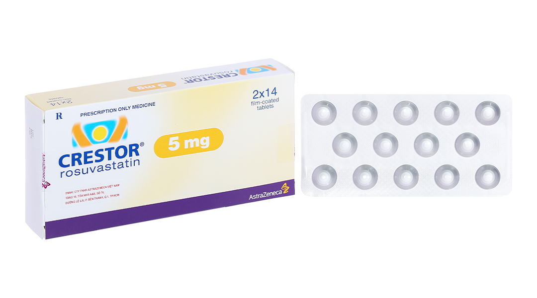 Crestor 5mg trị rối loạn lipid máu (2 vỉ x 14 viên)