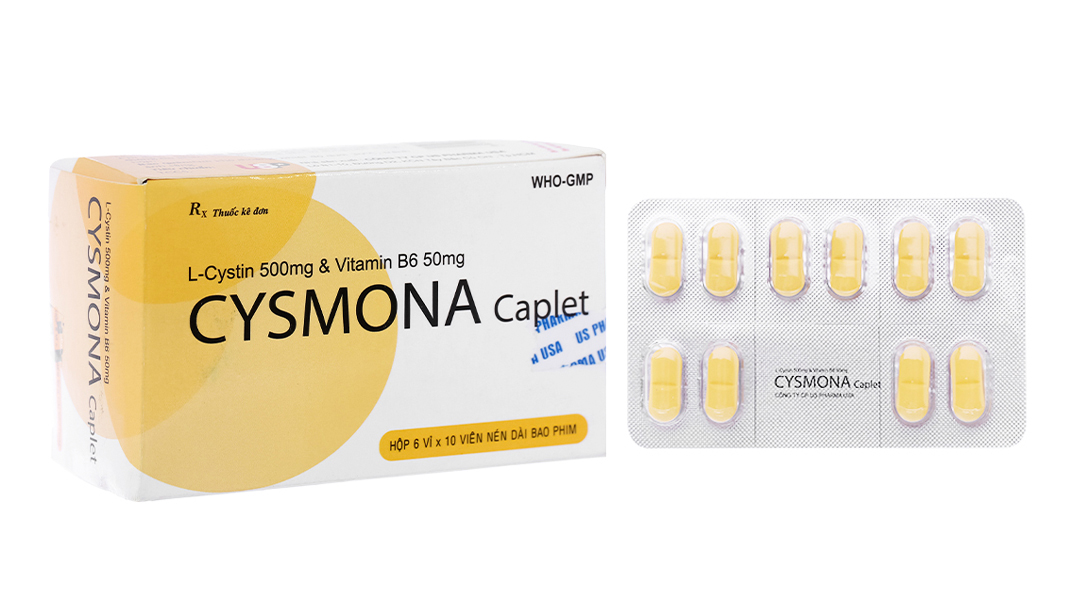 Cysmona Caplet trị rụng tóc, gãy móng (6 vỉ x 10 viên)