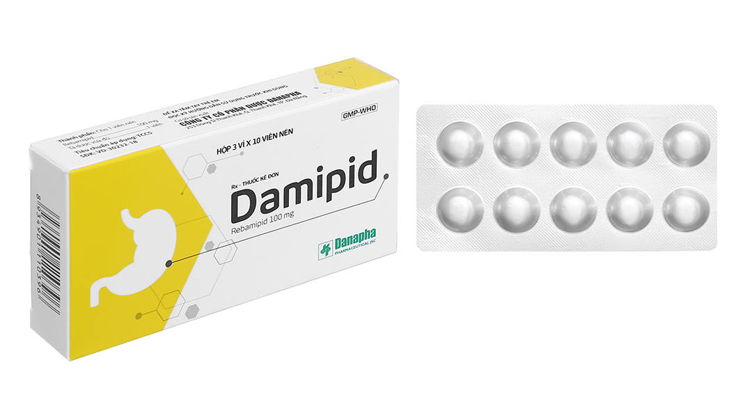 Damipid 100mg trị viêm loét dạ dày (3 vỉ x 10 viên)