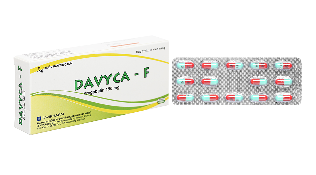 Davyca-F 150mg trị động kinh, đau dây thần kinh (2 vỉ x 14 viên)