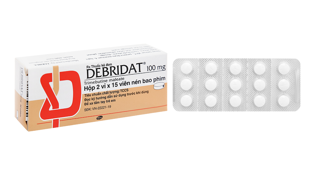 Debridat 100mg giảm đau do co thắt tiêu hóa (2 vỉ x 15 viên)