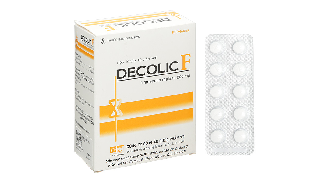 Decolic F giảm đau do co thắt tiêu hóa (10 vỉ x 10 viên)