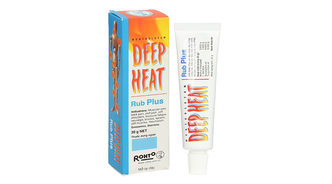 Kem xoa bóp Deep Heat Rub Plus giảm đau cơ, xương khớp tuýp 30g