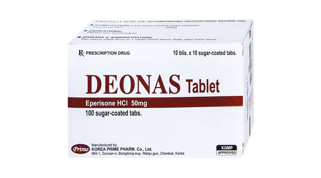 Deonas 50mg giãn cơ, trị đau do co cứng cơ (10 vỉ x 10 viên)