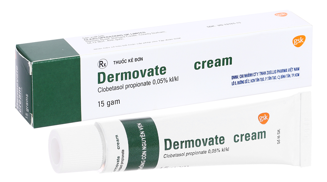 Kem bôi Dermovate cream 0.05% trị viêm da tuýp 15g