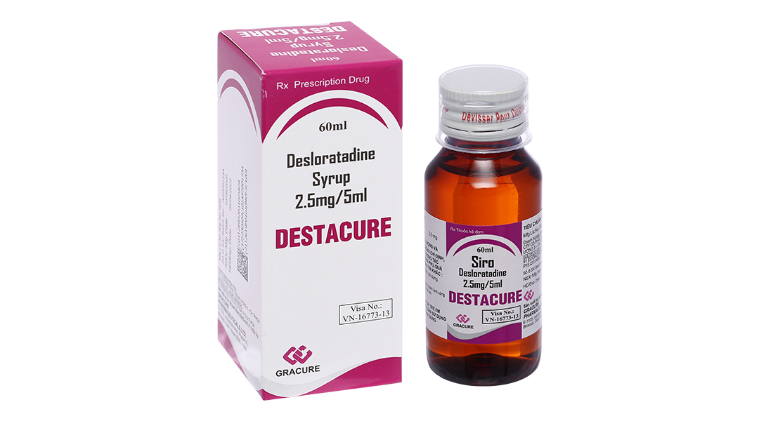 Siro Destacure 2.5mg/5ml trị viêm mũi dị ứng, mày đay chai 60ml