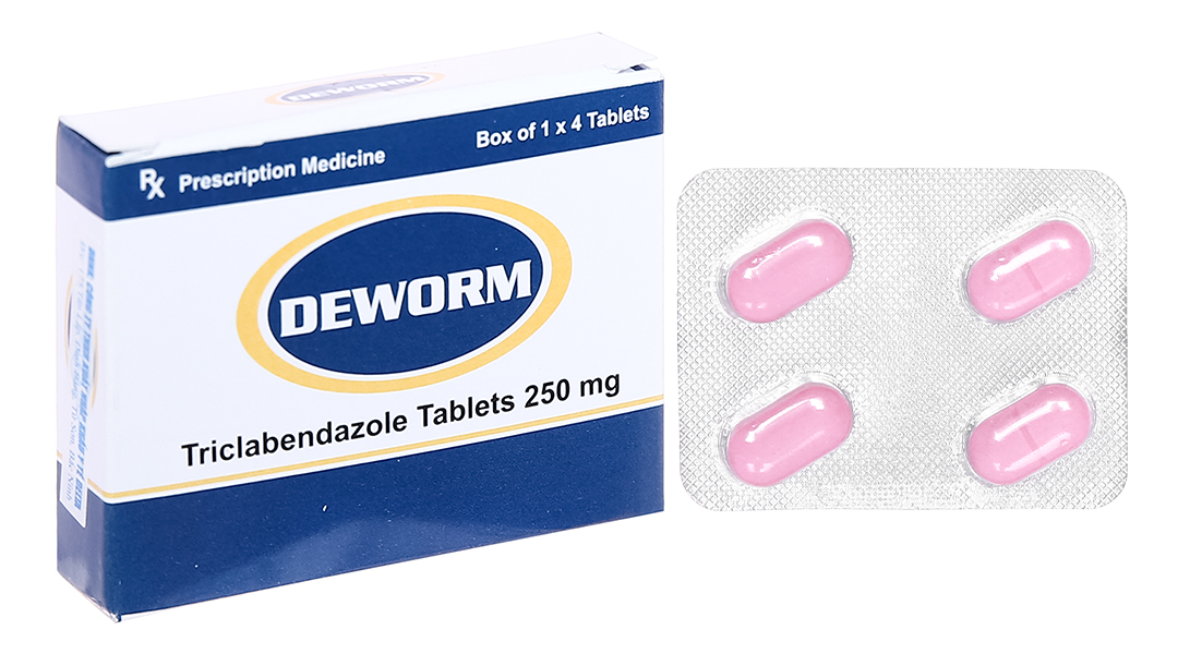 Deworm 250mg trị giun sán (1 vỉ x 4 viên)