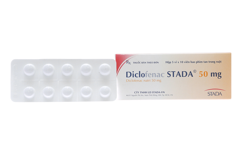 Diclofenac Stada 50mg giảm đau, kháng viêm xương khớp (5 vỉ x 10 viên)