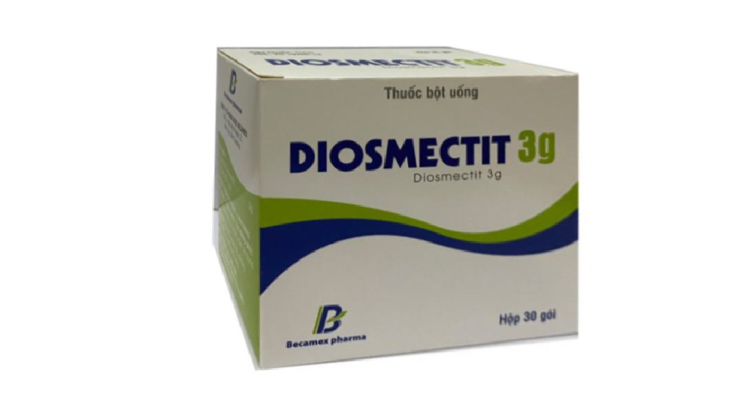 Thuốc bột uống Diosmectit Becamex 3g trị đau của viêm dạ dày - ruột (30 gói x 3g)