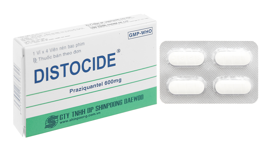 Distocide 600mg trị giun sán (1 vỉ x 4 viên)