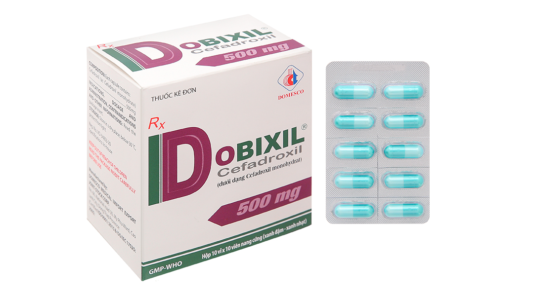 Dobixil 500mg trị nhiễm khuẩn (10 vỉ x 10 viên)