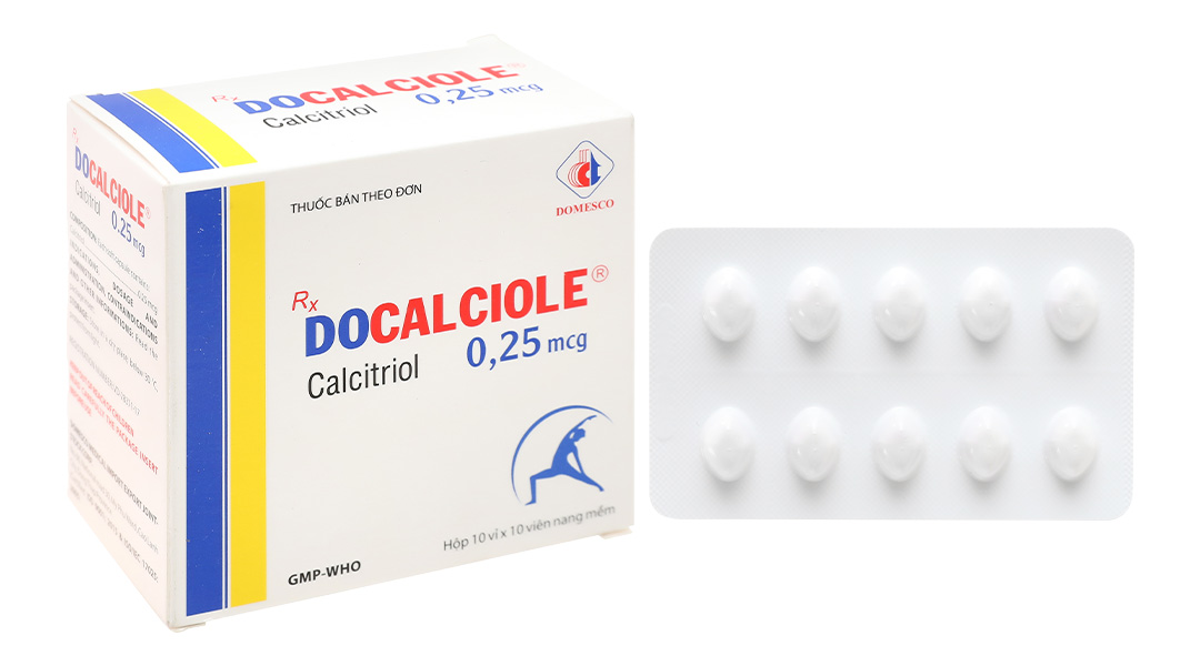 Docalciole 0.25mcg trị loãng xương (10 vỉ x 10 viên)