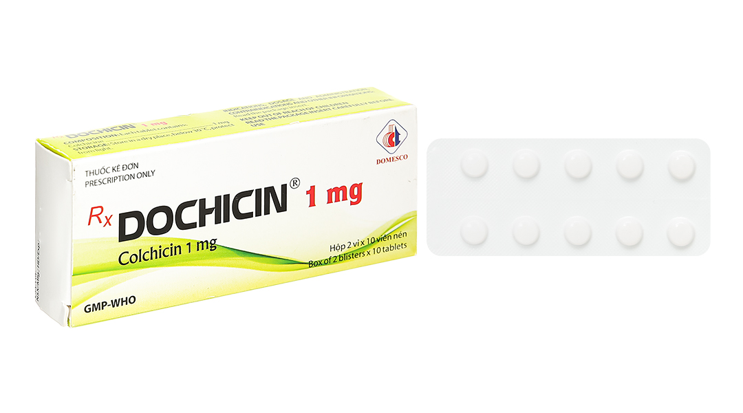 Dochicin 1mg phòng và trị gout (2 vỉ x 10 viên)