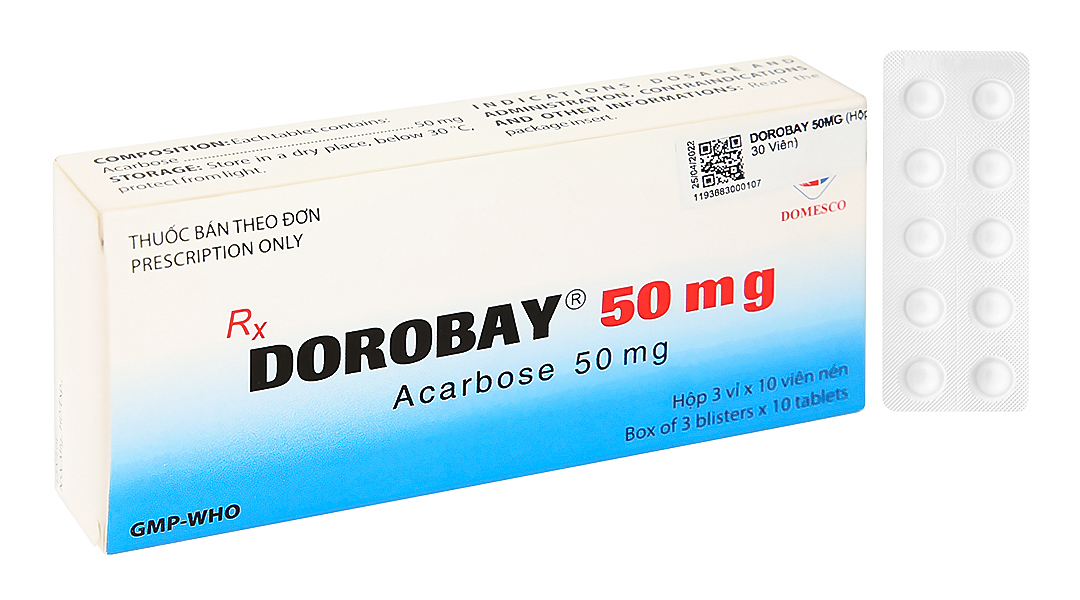 Dorobay 50mg trị đái tháo đường (3 vỉ x 10 viên)