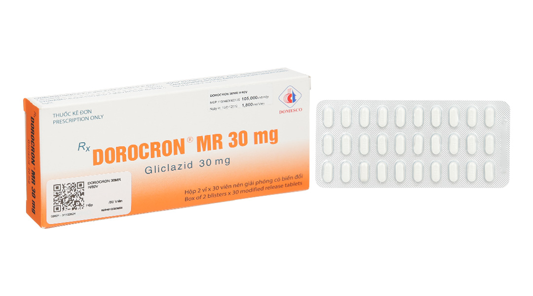 Dorocron MR 30mg trị đái tháo đường (2 vỉ x 30 viên)