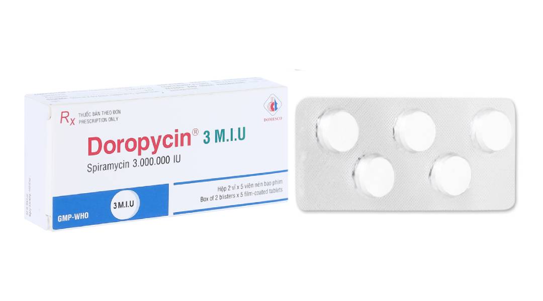 Doropycin 3 M.I.U trị nhiễm khuẩn (2 vỉ x 5 viên)