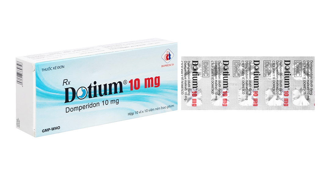 Dotium 10mg trị triệu chứng nôn và buồn nôn (10 vỉ x 10 viên)