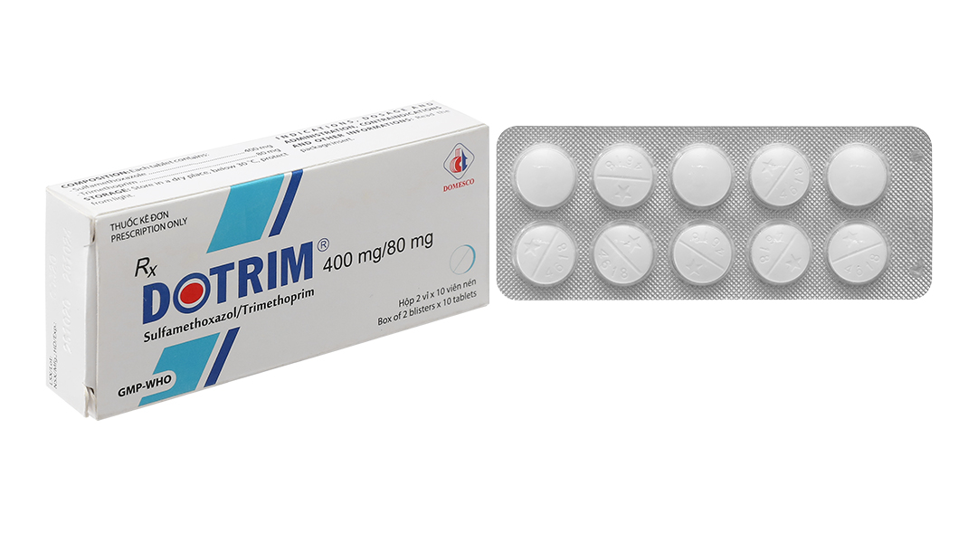 Dotrim 400mg/80mg trị nhiễm khuẩn (2 vỉ x 10 viên)