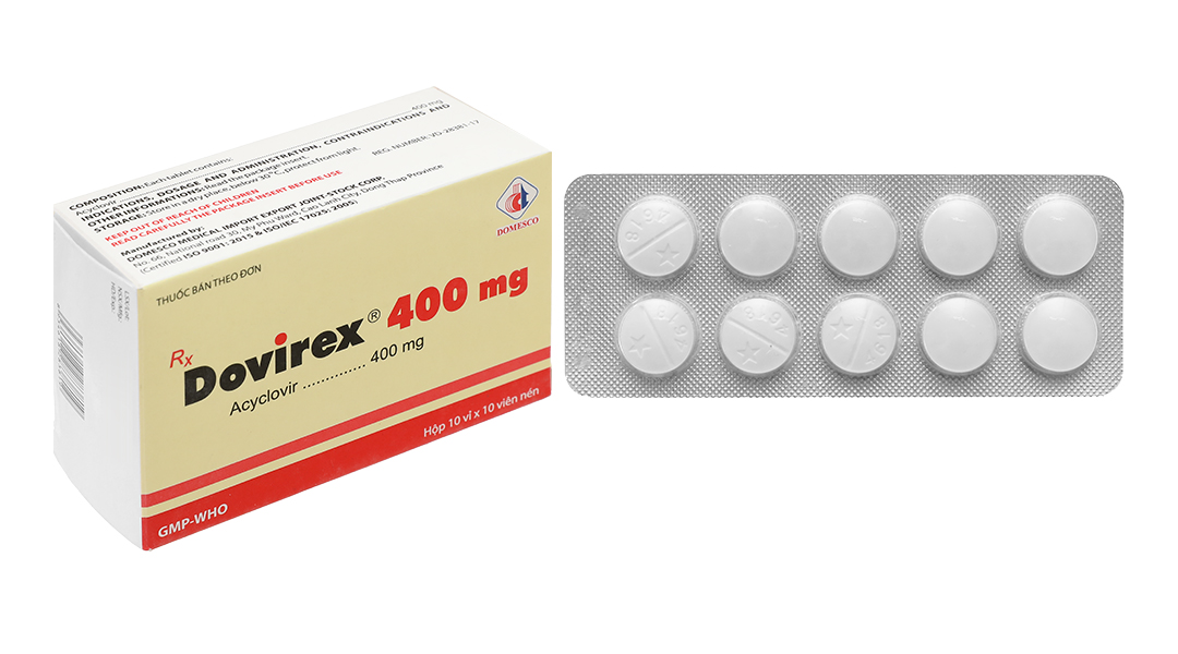 Dovirex 400mg thuốc ngừa virus (10 vỉ x 10 viên)