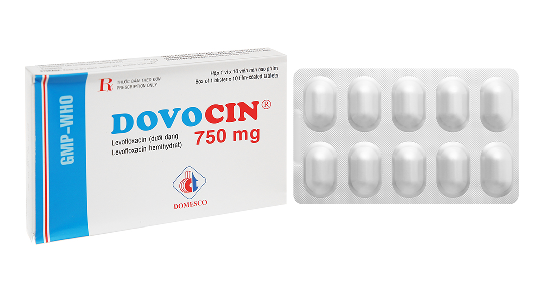 Dovocin 750mg trị nhiễm khuẩn (1 vỉ x 10 viên)