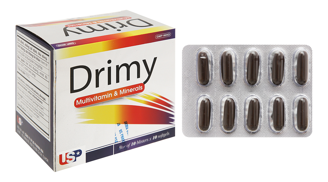 Drimy bổ sung vitamin và khoáng chất hộp 10 vỉ x 10 viên