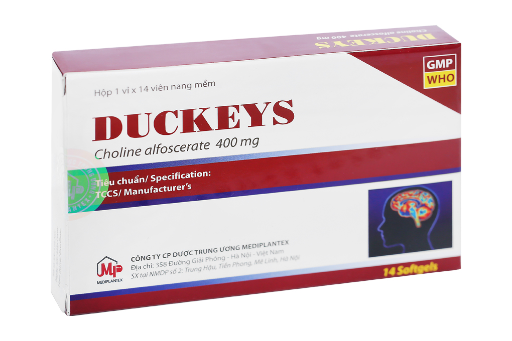 Duckeys 400mg trị sa sút trí tuệ, vận động (1 vỉ x 14 viên)