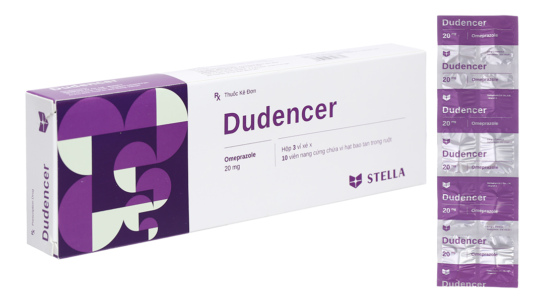 Dudencer 20mg trị trào ngược dạ dày, thực quản (3 vỉ x 10 viên)