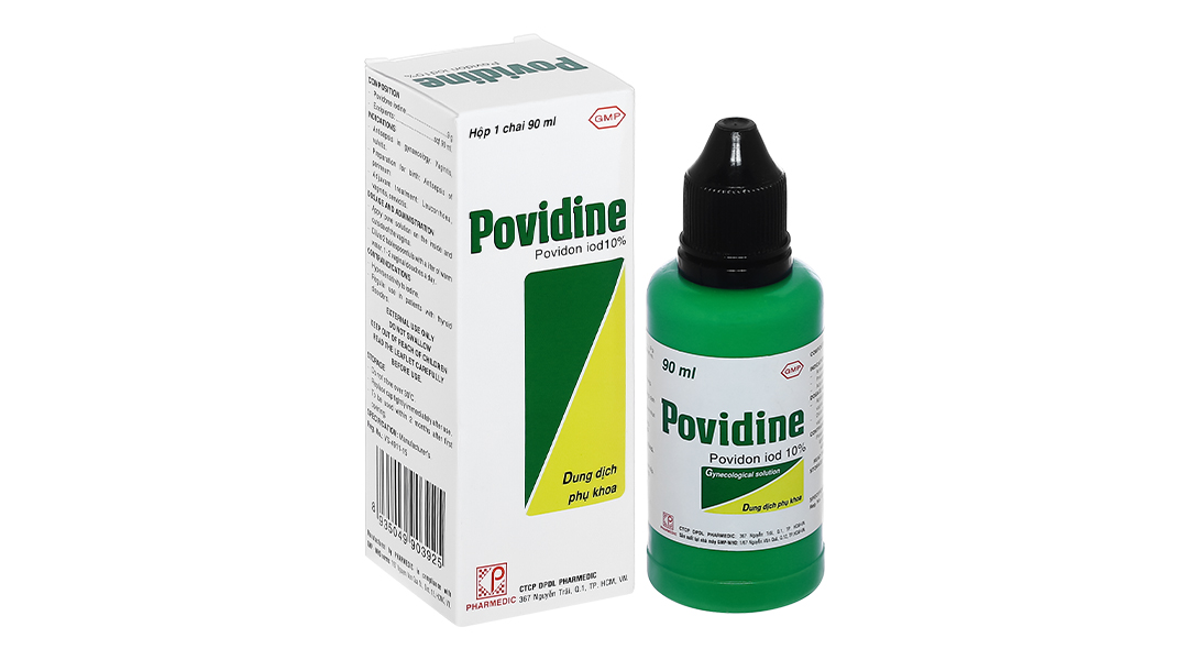 Dung dịch phụ khoa Povidine 10% sát trùng viêm âm đạo, âm hộ chai 90ml