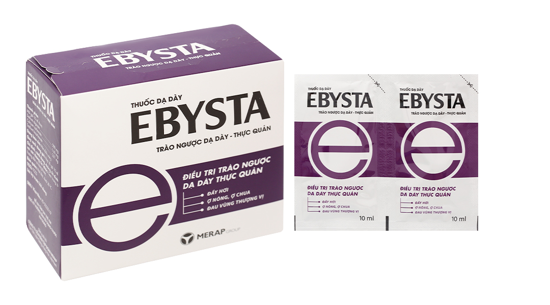 Hỗn dịch uống Ebysta 20mg trị trào ngược dạ dày, thực quản (20 gói x 10ml)