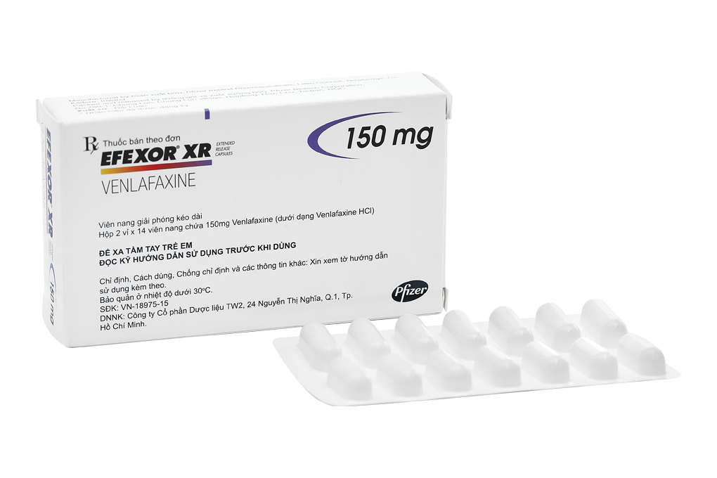 Efexor XR 150mg trị trầm cảm, rối loạn lo âu (2 vỉ x 14 viên)