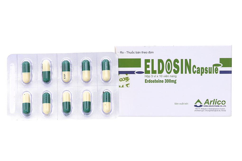 Eldosin Capsule 300mg loãng đàm trong bệnh lý hô hấp (3 vỉ x 10 viên)