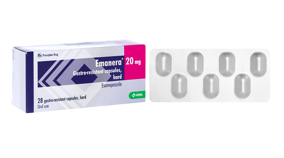 Emanera 20mg trị trào ngược dạ dày, thực quản (4 vỉ x 7 viên)