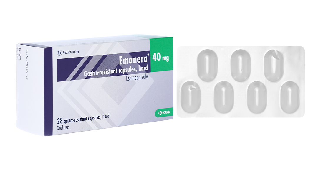 Emanera 40mg trị trào ngược dạ dày, thực quản (4 vỉ x 7 viên)