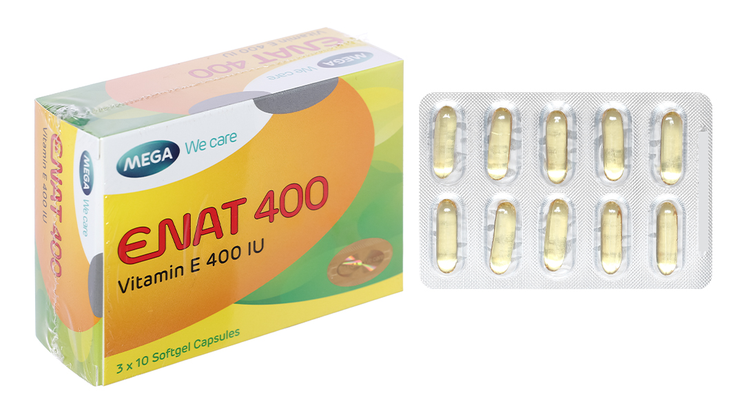 Enat 400 bổ sung vitamin E, ngừa lão hóa (3 vỉ x 10 viên)