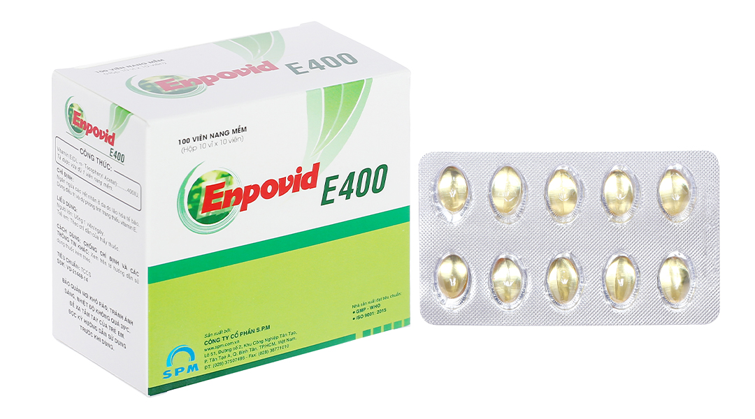 Enpovid E400 bổ sung vitamin E, ngừa lão hóa (10 vỉ x 10 viên)