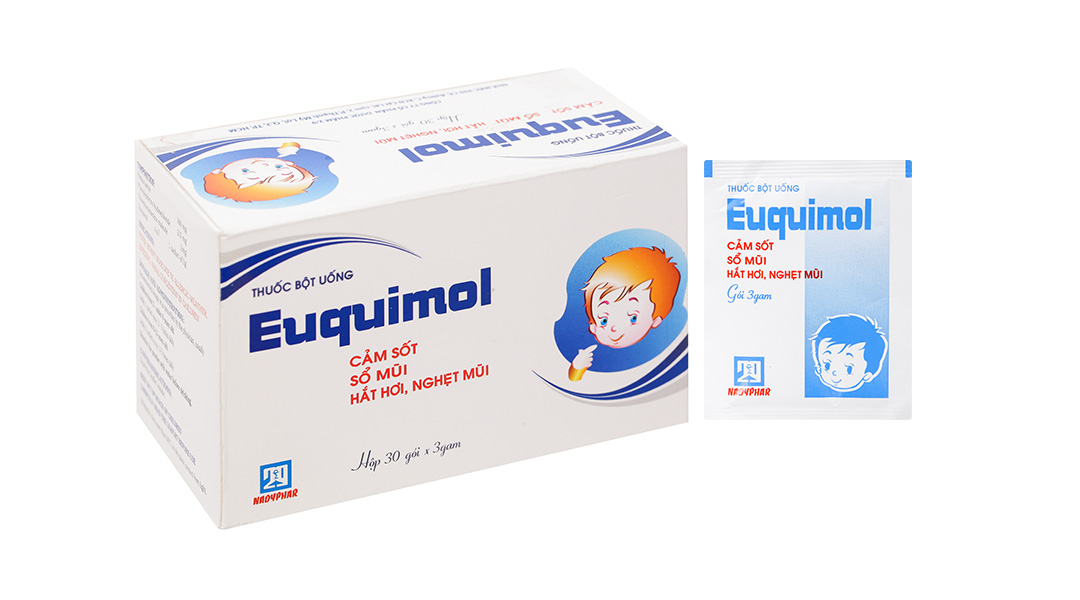 Thuốc bột Euquimol trị cảm sốt, sổ mũi do dị ứng thời tiết (30 gói x 3g)