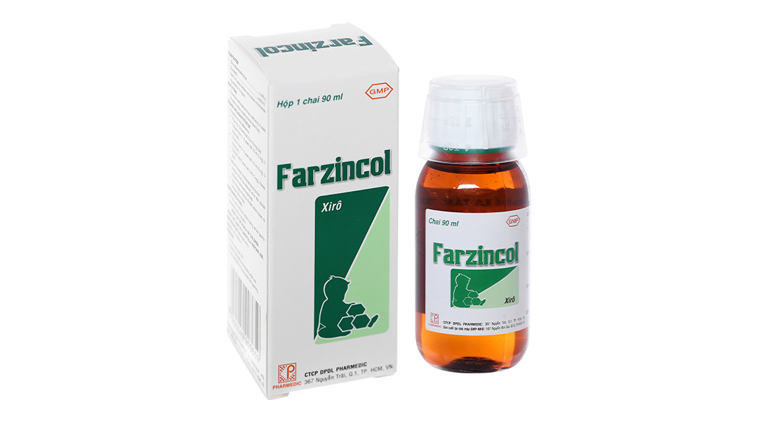 Siro Farzincol 10mg/5ml bổ sung kẽm, trị tiêu chảy chai 90ml