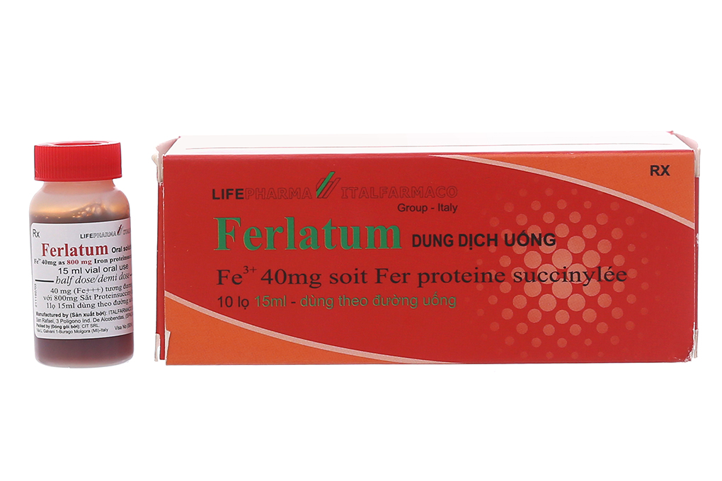 Dung dịch uống Ferlatum 40mg bổ sung sắt, trị thiếu máu chai 15ml