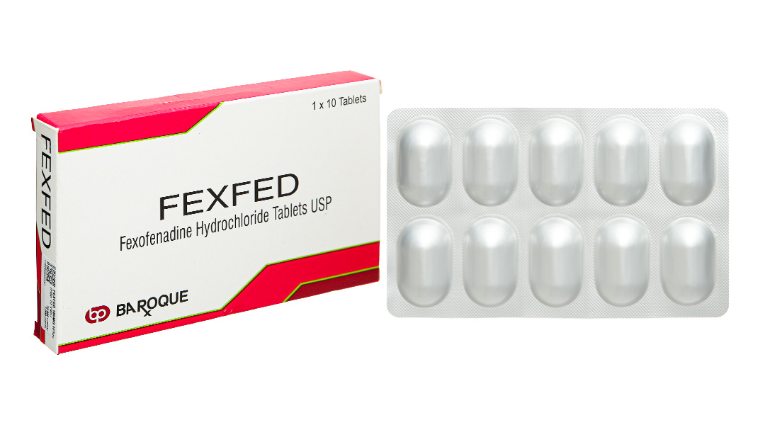 Fexfed 180mg trị viêm mũi dị ứng, mày đay (1 vỉ x 10 viên)