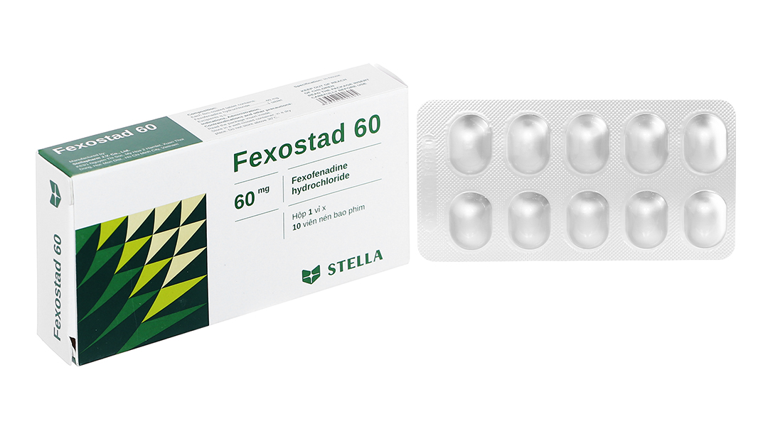 Fexostad 60 trị viêm mũi dị ứng, mày đay (1 vỉ x 10 viên)