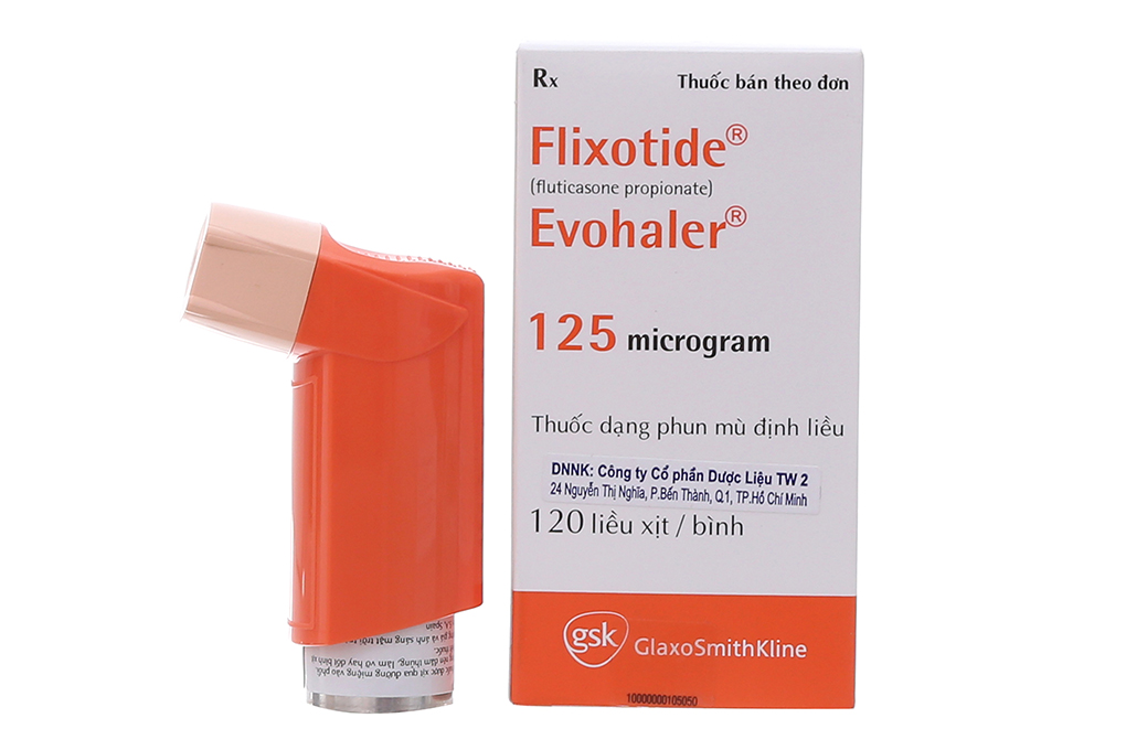 Thuốc dạng phun mù định liều Flixotide Evohaler 125mcg trị hen suyễn chai 120 liều xịt