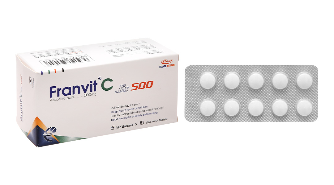 Franvit C.Ex 500 bổ sung vitamin C, tăng đề kháng (5 vỉ x 10 viên)