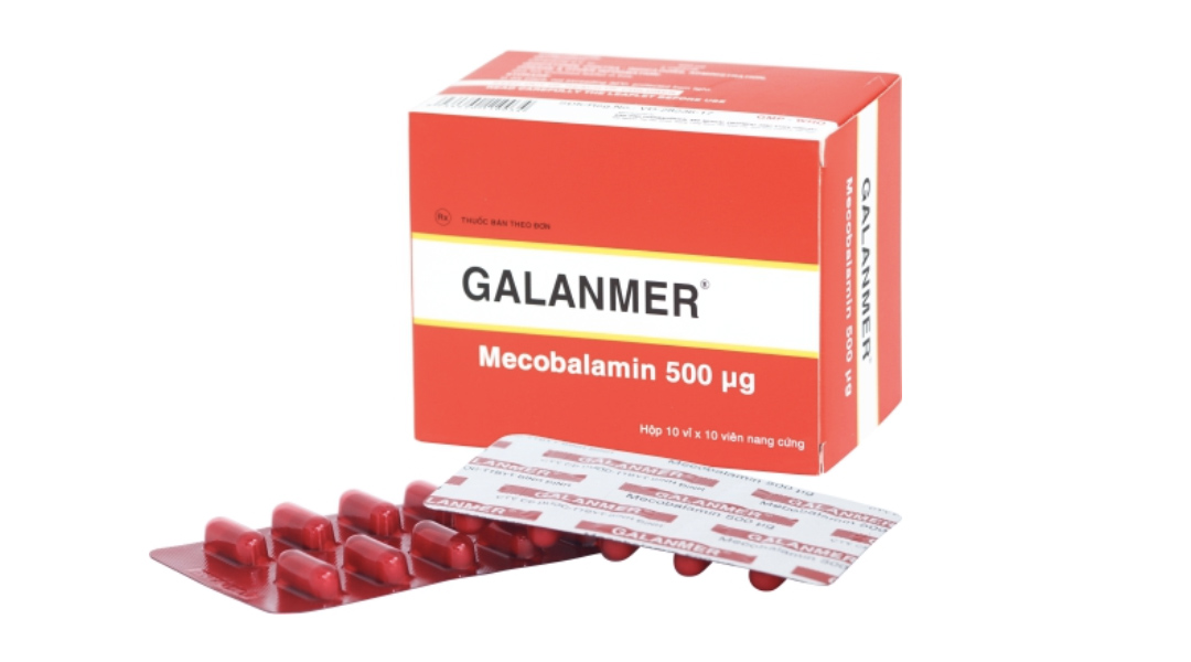 Galanmer 500mcg trị thiếu máu, thiếu vitamin B12 (10 vỉ x 10 viên)