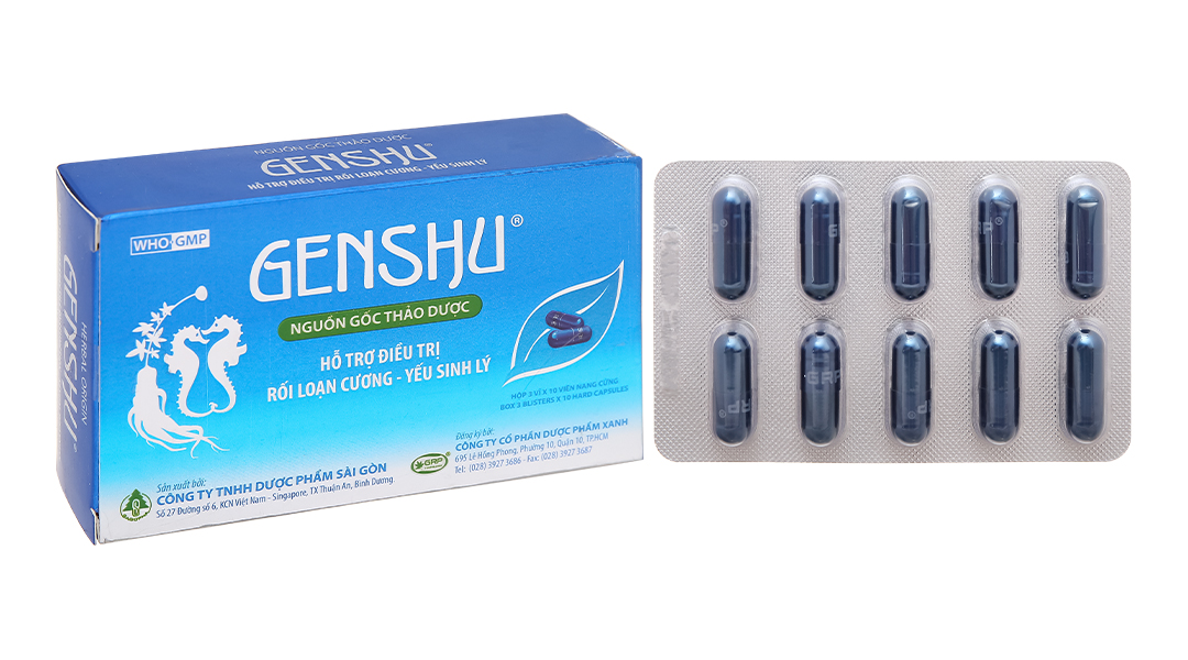 Genshu hỗ trợ trị rối loạn cương dương (3 vỉ x 10 viên)