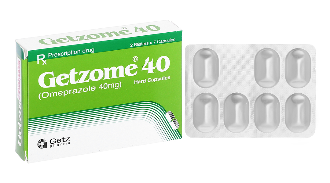 Getzome 40 trị trào ngược dạ dày, thực quản (2 vỉ x 7 viên)