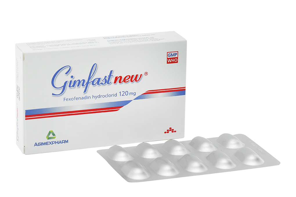 Gimfastnew 120mg trị viêm mũi dị ứng, mày đay (2 vỉ x 10 viên)